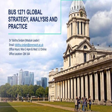 Week 3 Lecture Global Strategy, Analysis and Practice