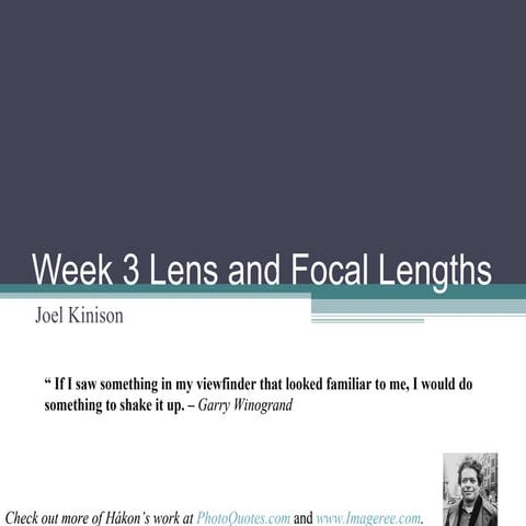 Week 3 Lens And Focal Lenghts