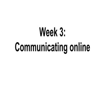 Communicating Online: Goshen Version