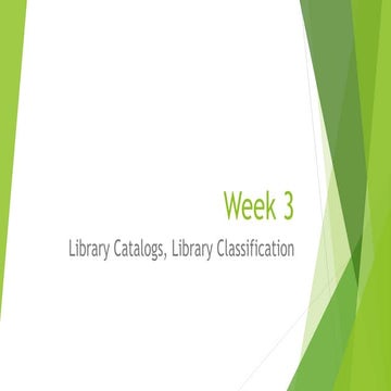 Week 3 lib cat_class