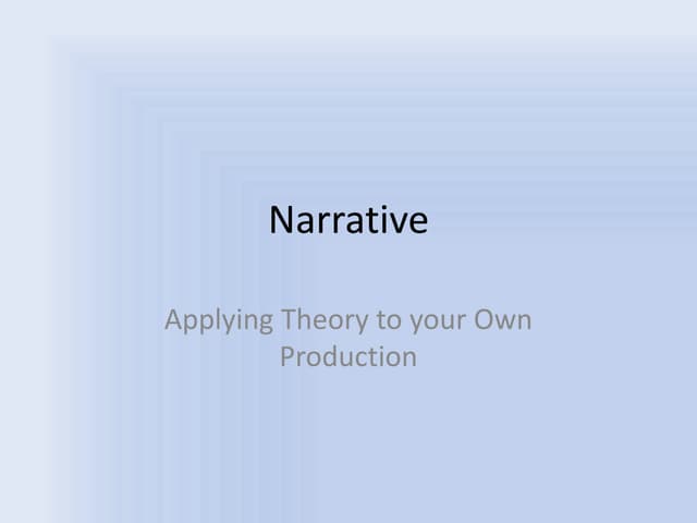 Narrative theory lesson 1