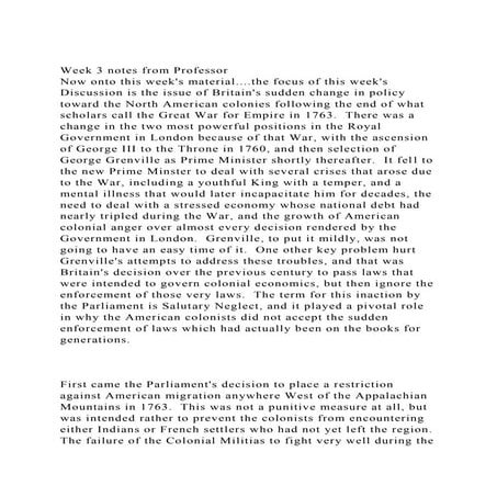 Week 3 notes from ProfessorNow onto this weeks material....the .docx