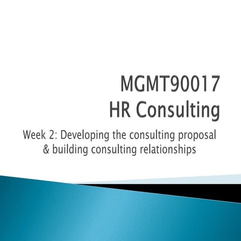 HR Consulting from university of Melbourne
