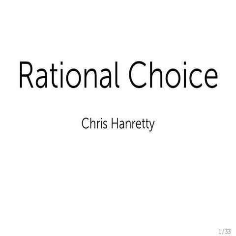 Week 3: Rational Choice