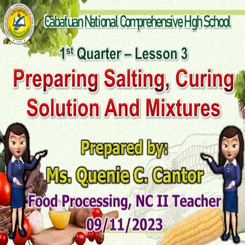WEEK 3 Topic 3 FOOD PROCESSING Lesson in Senior