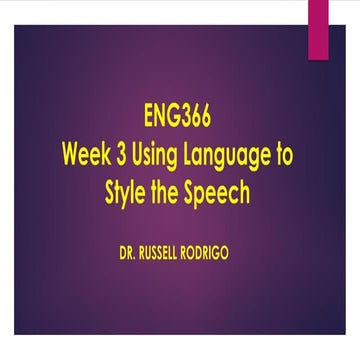 Week 3 using language to style the speech