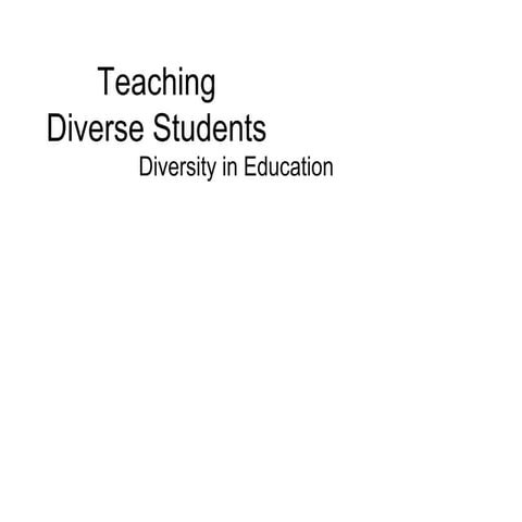 Diversity in Education