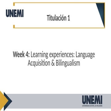 learning experiences titulation one and general analysis