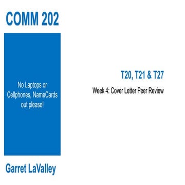 Week 4  Cover Letter Peer Review