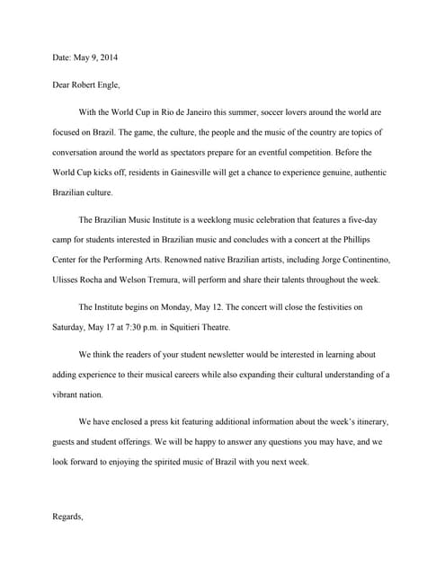 Pitch Letter Sample
