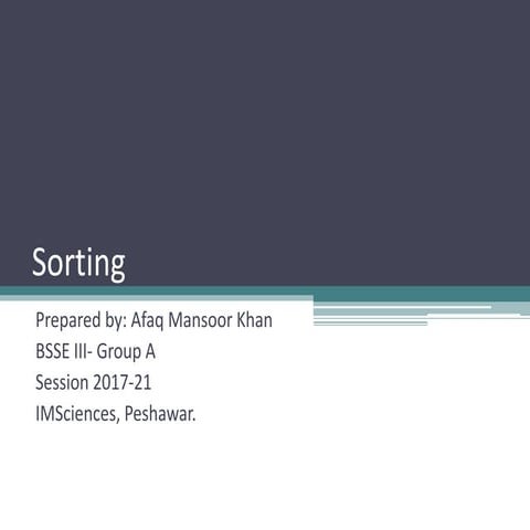 Sorting Algorithms | PPT
