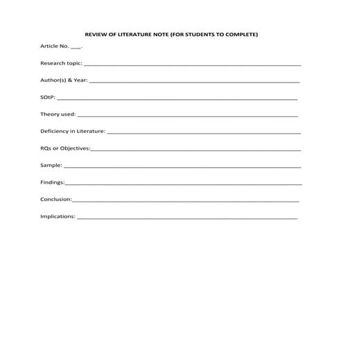 Week4b words   notes to take as reviewing the literature