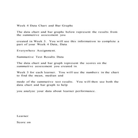 Week 4 data chart and bar graphs the data chart and bar gr