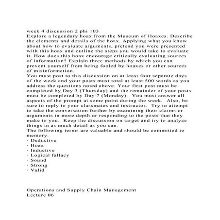 week 4 discussion 2 phi 103Explore a legendary hoax from the Mus.docx