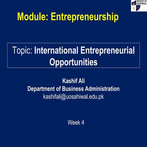 week 4 Entrepreneurship of the day with you