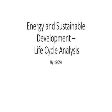 LIFE CYCLE ASSESSMENT POWERPOINT SLIDES. PPT