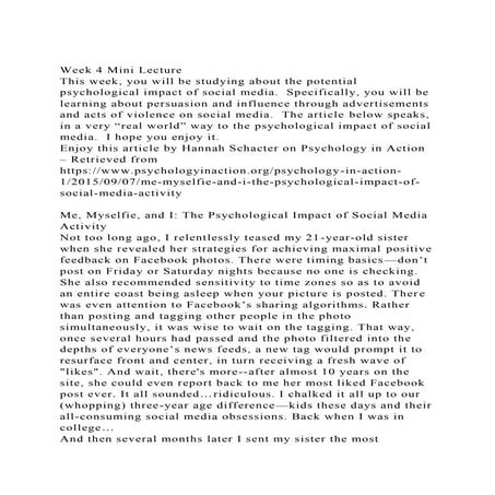 Week 4 Mini LectureThis week, you will be studying about the pot.docx