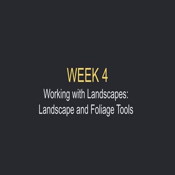 Week 4 - Landscape Technical Information