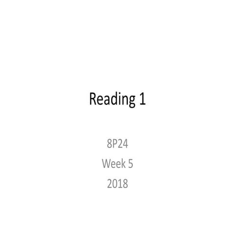 Week 5   reading 1 - 2018