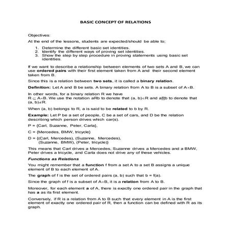 Week 5 ( basic concept of relation )