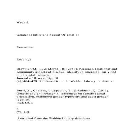Week 5 Gender Identity and Sexual Orientation Resources .docx