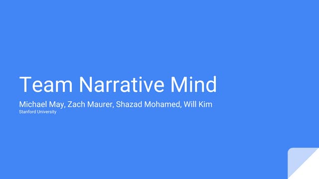 Narrative Mind Week 5 H4D Stanford 2016