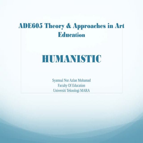 Week 5 Humanistic