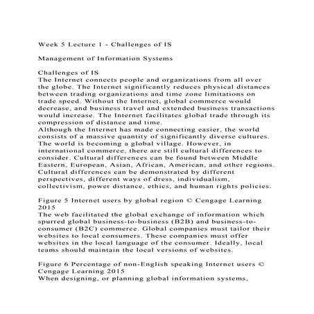 Week 5 Lecture 1 - Challenges of ISManagement of Information S.docx