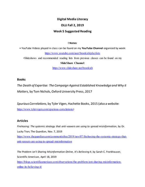 Week 5 recommended reading