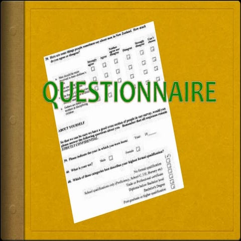 Week6 7a- developing a questionnaire