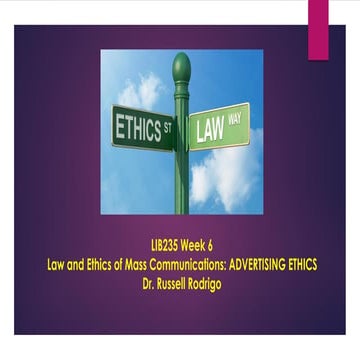 Week 6 advertising ethics