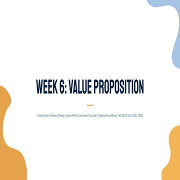 Week 9 common ground pitch deck | PDF