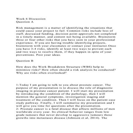 Week 6 DiscussionQuestion ARisk management is a matter of id.docx