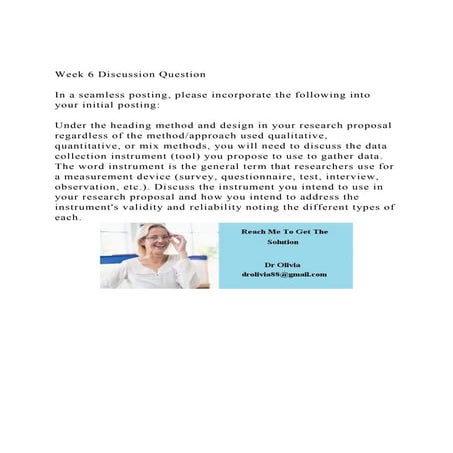 Week 6 Discussion QuestionIn a seamless posting, please inco | DOCX