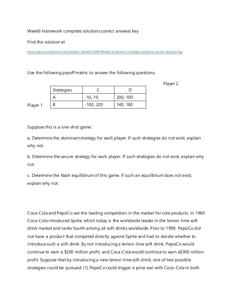Homework solutions