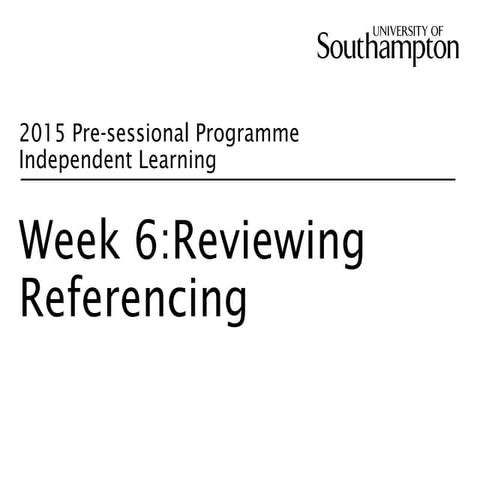 Reference Management and Digital Literacy | PPT