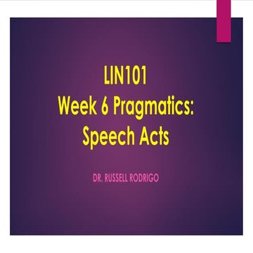 Week 6 speech acts
