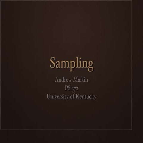 Week 7  - sampling
