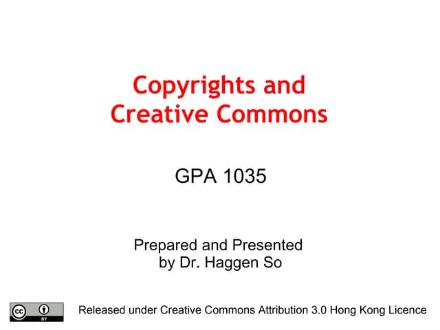 Copyright and Creative Commons