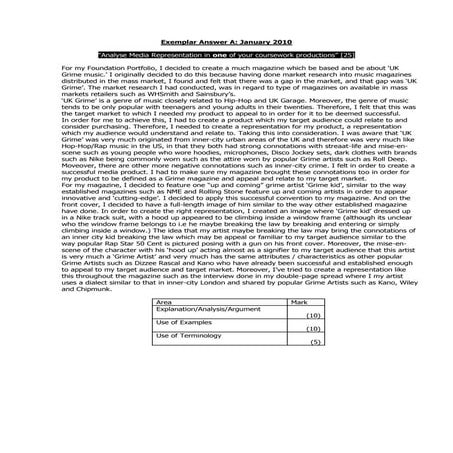 Section A 1 (b) Exemplars