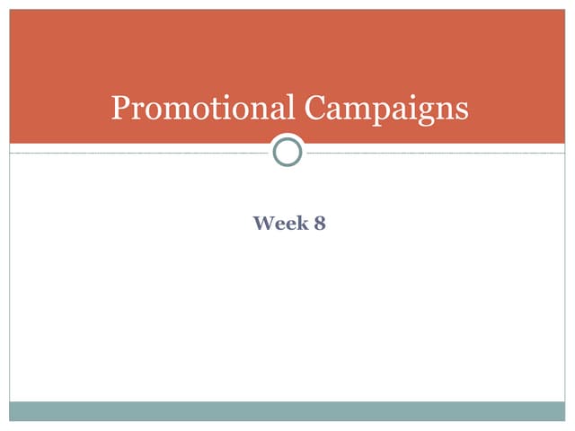 Week 8: Campaign Planning