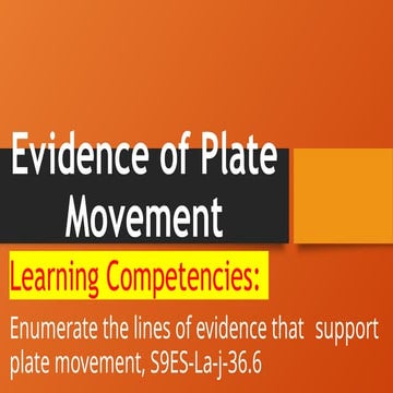 Evidence Of Plate Movement Science 10 Week 8 Pptx