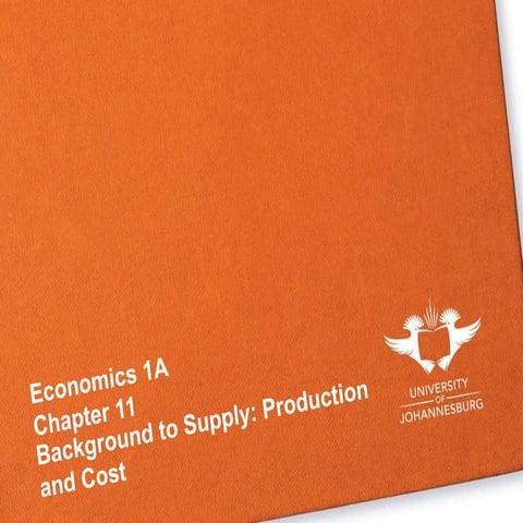 Week 8    background to supply production and cost
