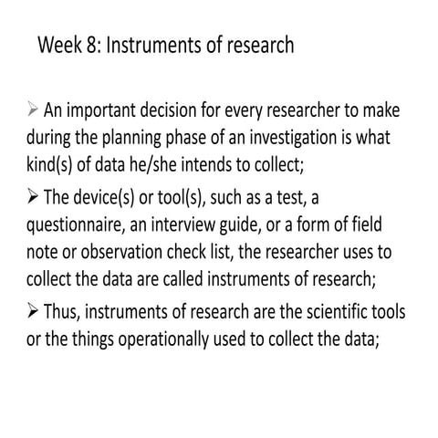 Preparing and implementing research instruments | PPTX