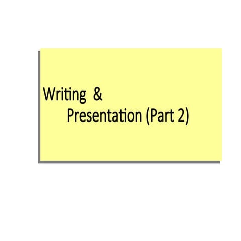 Week 8 - Writing & presentation for Final Year Project