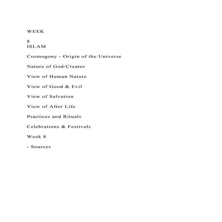 WEEK8ISLAMCosmogony - Origin of the UniverseNature o.docx