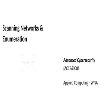 Week 8 IT infrastructure Scanning and Enumeration Part 2.pptx