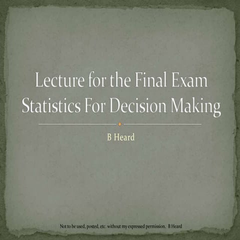 Week8 Live Lecture for Final Exam