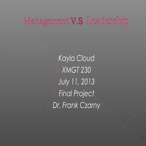 Week 9 final presentation XMGT 230