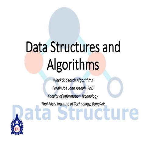 Data Structures and Algorithm - Week 9 - Search Algorithms | PPT
